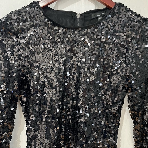 Dynamite crop top black sparkle size small - Picture 2 of 9